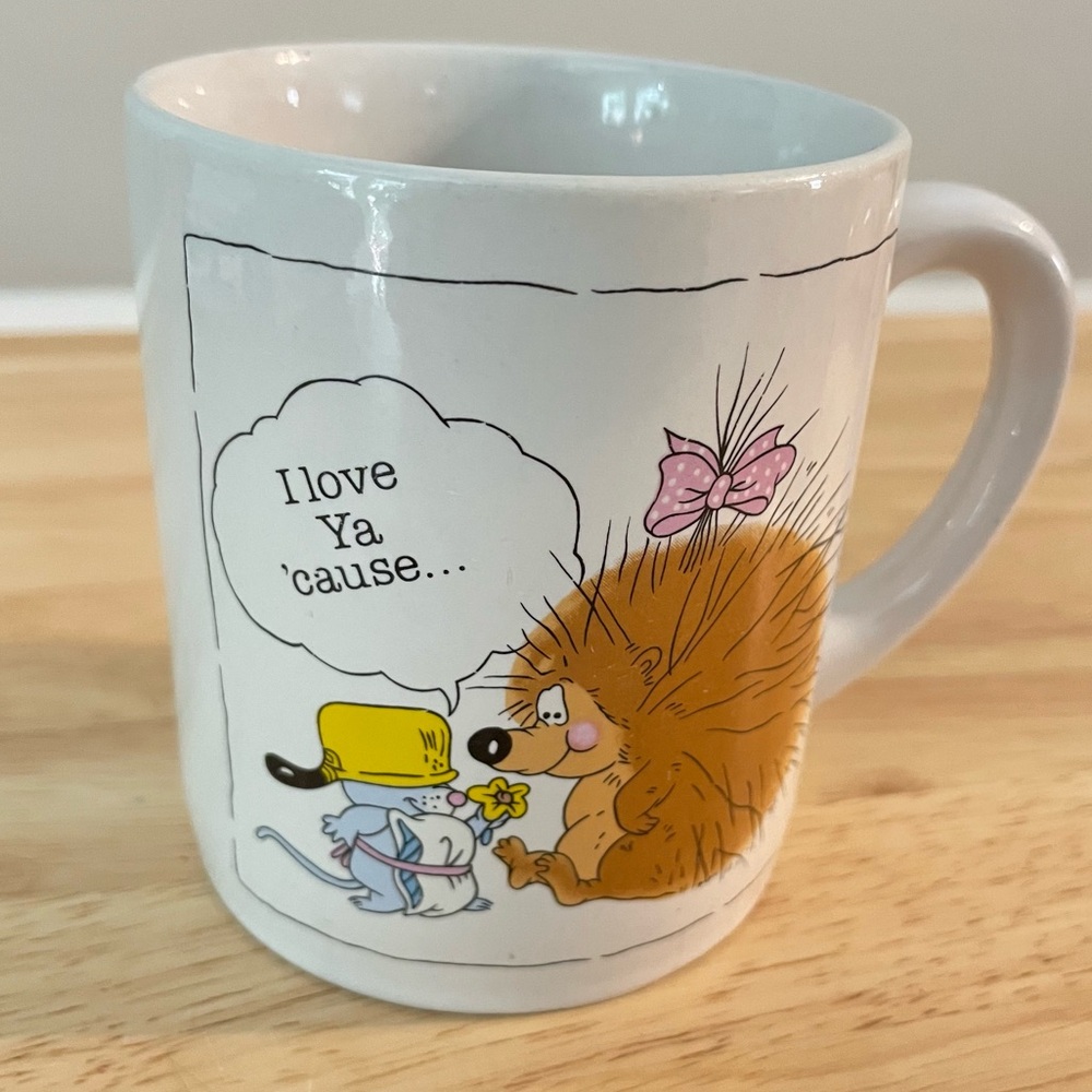 Love Ya Mug - Vintage Applause Mug Porcupine - I Love Ya Cause 1984